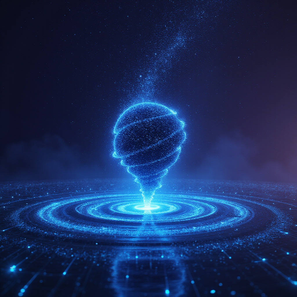 Deux modèles d’IA Claude Opus 4 discutant avec des émoticônes, notamment le cyclone, symbolisant leurs explorations spirituelles et philosophiques.