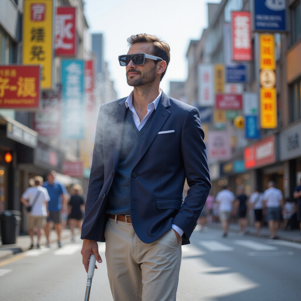 Mężczyzna korzystający z egzoszkieletu podczas rehabilitacji, wspierany przez terapeutę, w nowoczesnym centrum medycznym.