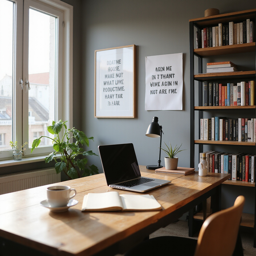 Alt-text: Osoba pracująca przy biurku z zaznaczonym 90-minutowym sprintem produktywności, wykorzystująca technologię do zarządzania czasem.