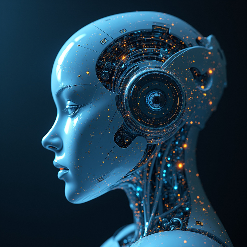 Alt-text: Sztuczna inteligencja analizująca dokumenty prawne na ekranie komputera, symbolizująca wyzwania związane z prawami autorskimi w erze AI.