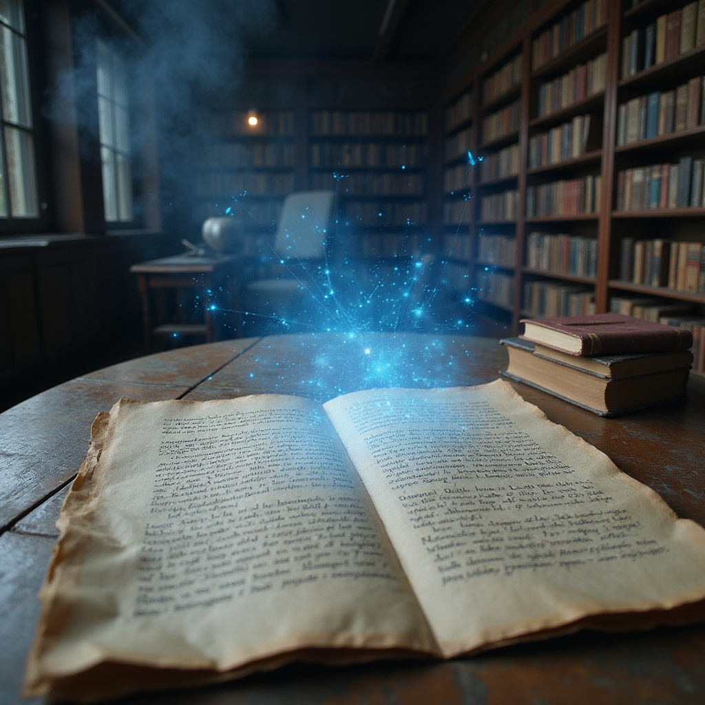 Alt-text: Diagram przedstawiający filozofów starożytnych obok nowoczesnych robotów, symbolizujący dialog między tradycyjną etyką a sztuczną inteligencją. ```