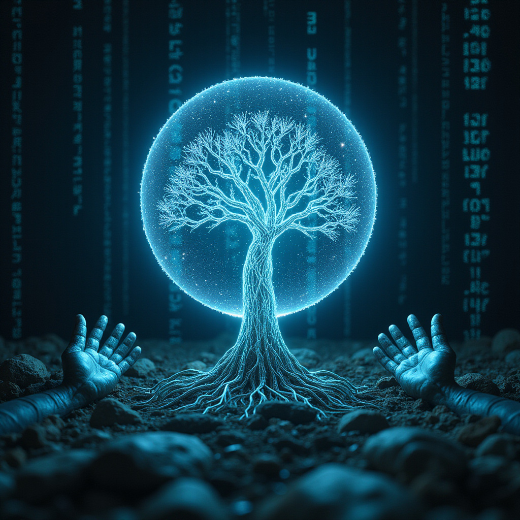 Alt-text: Kod Pythona z bibliotekami AI na tle wizualizacji sieci neuronowej